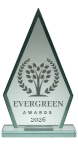 Evergreen Awards 2026 trophy — Best Marketing Innovation Platform in the UK
